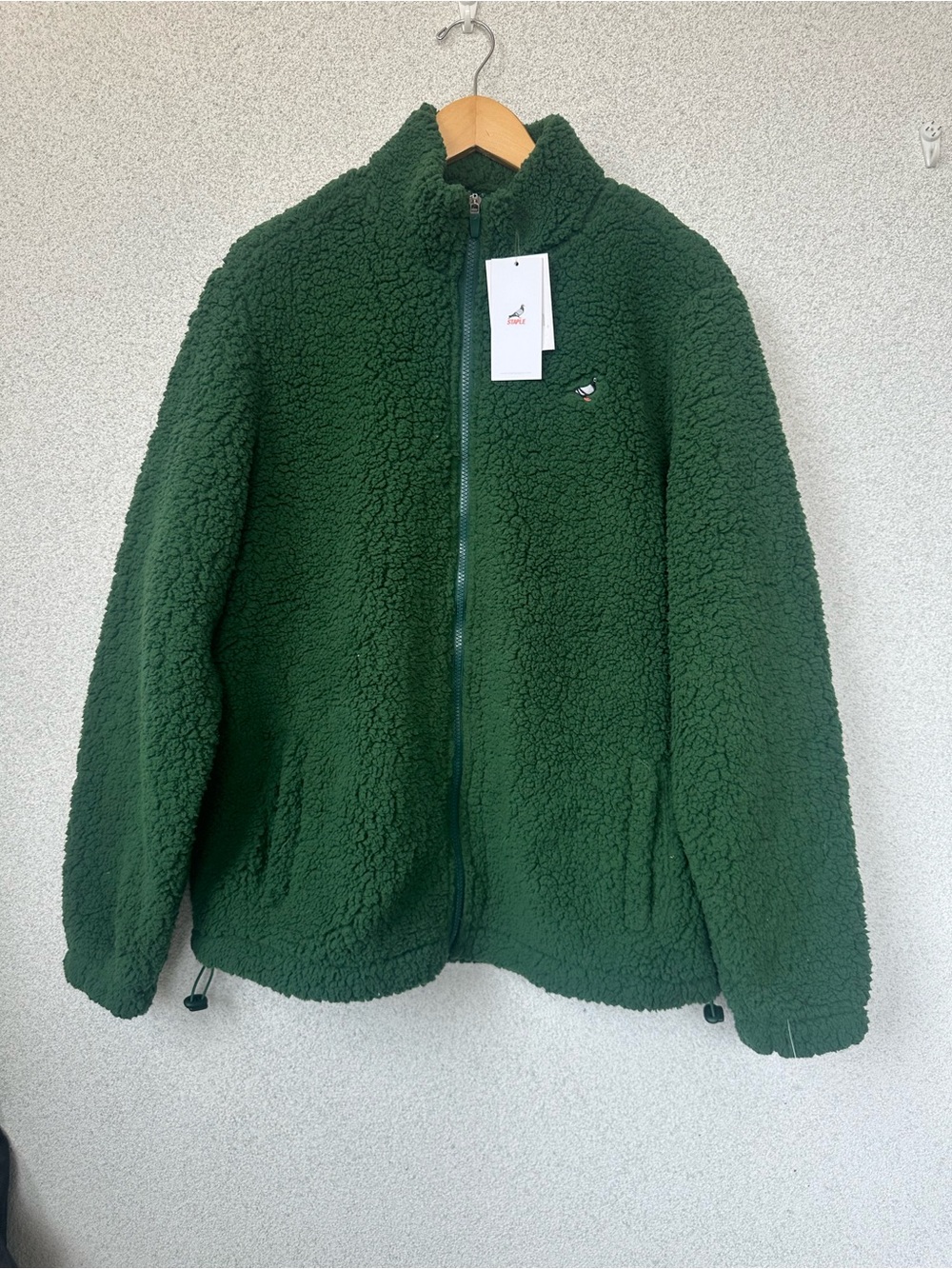 Staple Pigeon Forest Green Sherpa Fleece Zip Jacket | NWT | Size Large